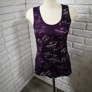 Tek Gear Ladies Size Large Racer Back Purple Pink White Pattern Athletic Top